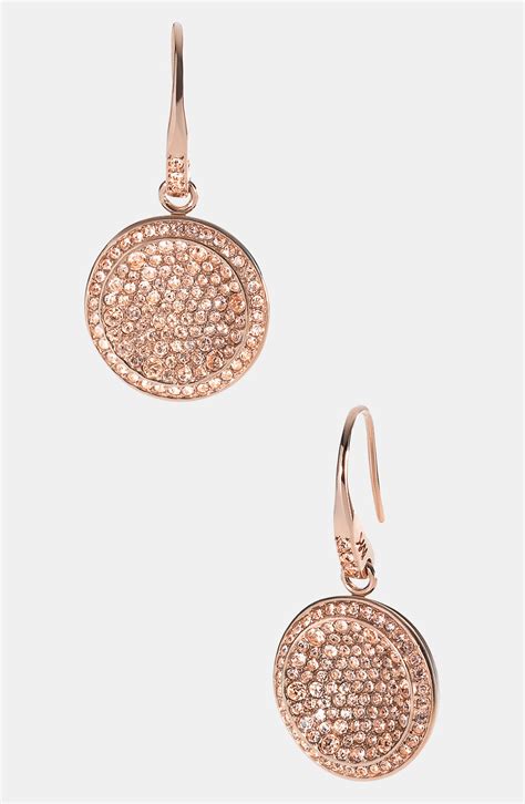 michael kors brilliance rose gold tone pearl drop earrings|Women's Earrings .